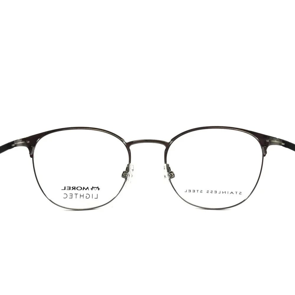 Morel Lightec Eyeglasses Frame 30168L NG07 Black Silver Round Full Rim 50-20-145
